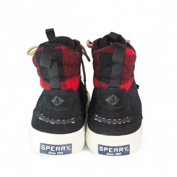 Sperry Striper Storm Hiker Black Suede Checkered Buffalo Red STS23799 Men's 7.5 - Picture 5 of 11